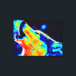 Lobo de arte pop azul rojo amarillo envuelto<br><div class="desc">Retrato de Lobo de Estilo Pop - Arte Digital de Animales Salvajes</div>