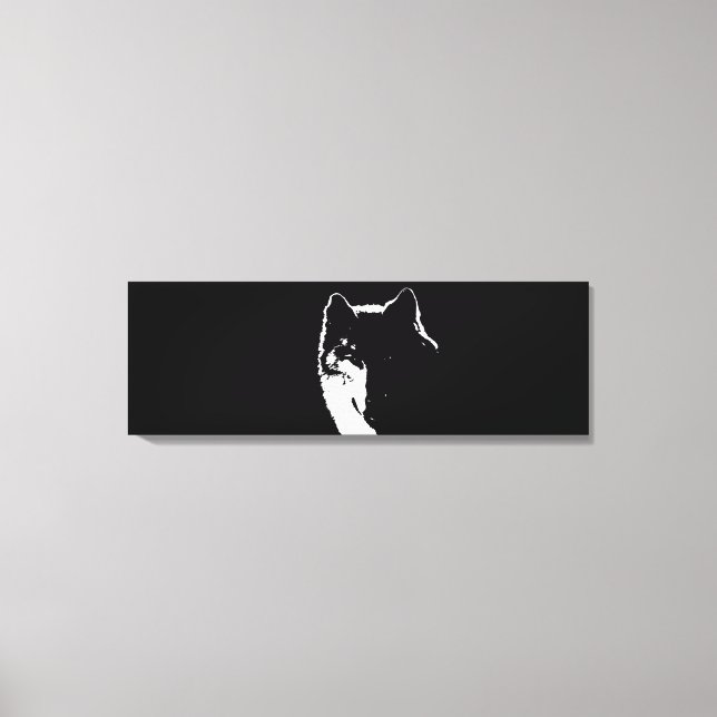 Lobo de arte pop blanco y negro (Anverso)