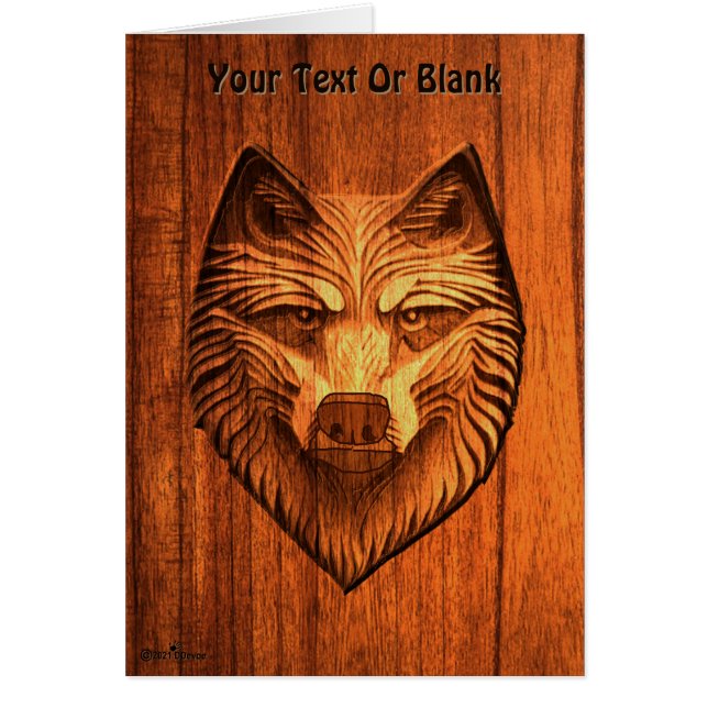 Lobo de madera tallada (Frente)