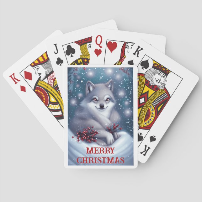 Lobo de Navidad - Cartas de juego (Reverso)