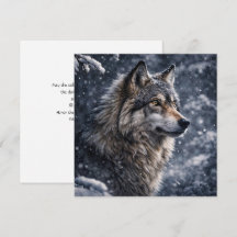 Lobo del solsticio de invierno en la noche de niev