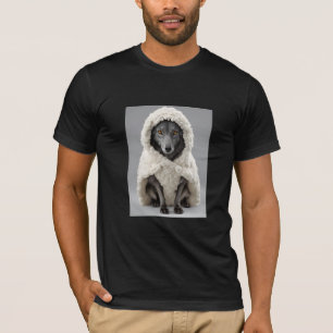 Lobo en camiseta de ropa de oveja