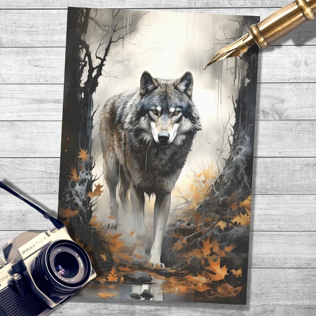 Lobo en el papel de desenlace del bosque 4 (Subido por el creador)