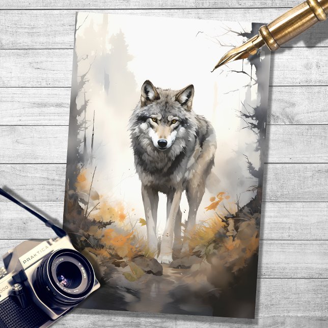 Lobo en el papel de deshielo del bosque 3 (Subido por el creador)