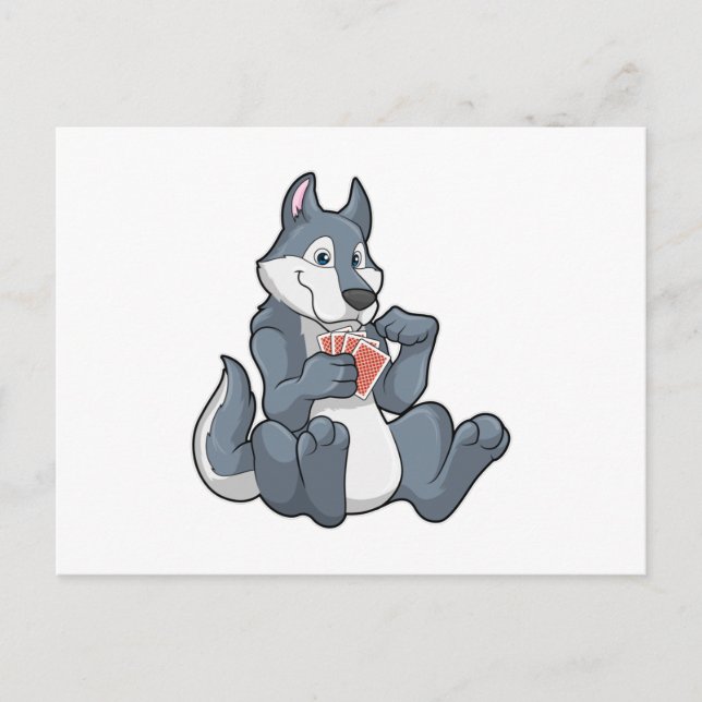 Lobo en el póker con tarjetas de póker (Anverso)
