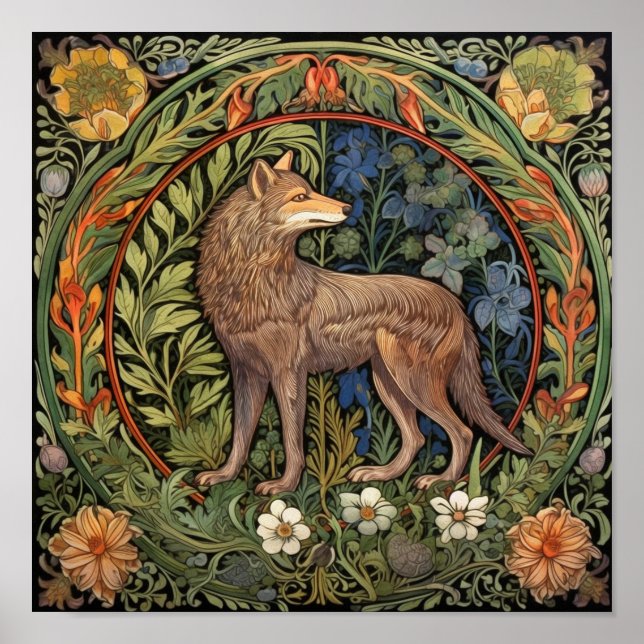Lobo en la novela del arte forestal (Frente)