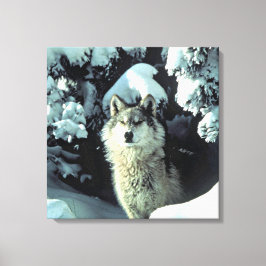 Lobo en la quietud del bosque invernal Arte