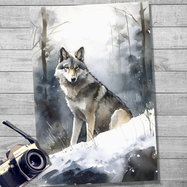Lobo en papel de nieve de 2 páginas (Subido por el creador)
