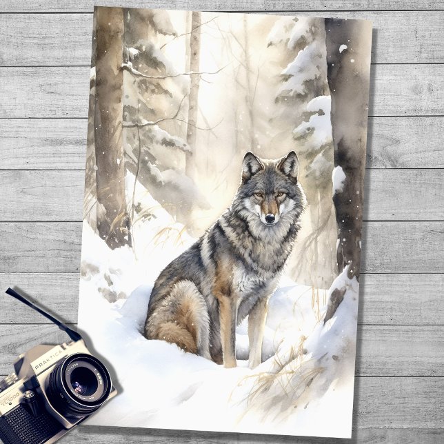 Lobo en papel de nieve de 3 grados (Subido por el creador)