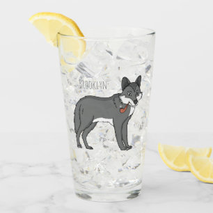 Lobo gris con ilustracion de personalizado de tube