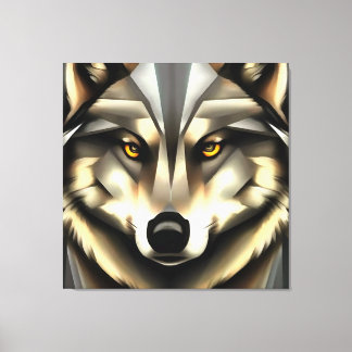 Lobo Gris En Estilo De Arte Geométrico