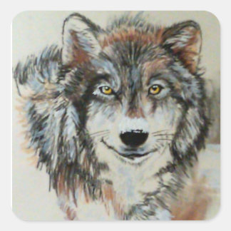 Lobo gris en Pegatinas de nieve