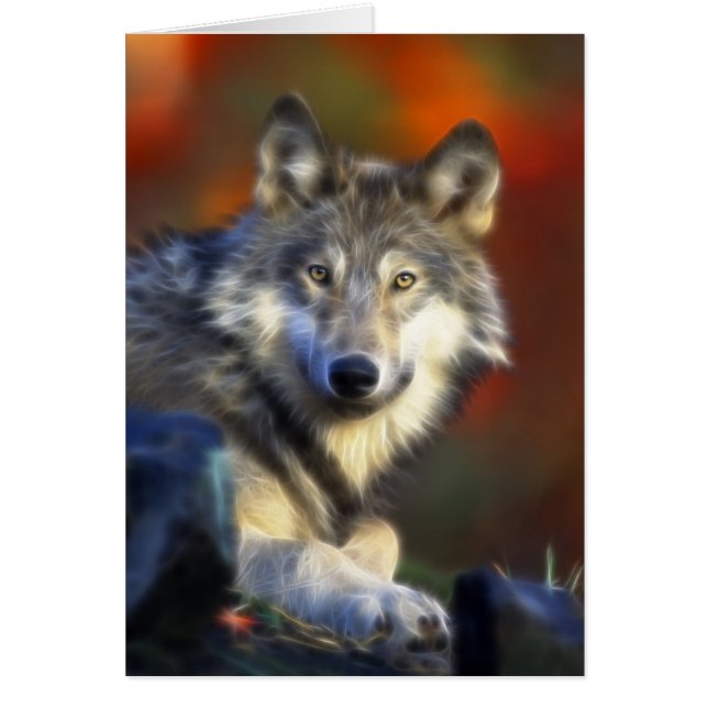 Lobo gris, fotografía de Digitaces en peligro de (Frente)