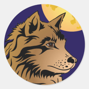 lobo joven pegatina soñando