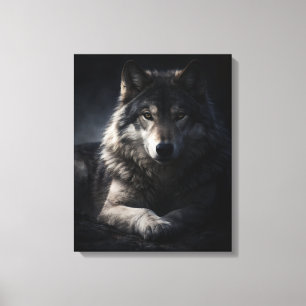 Lobo Malhumorado Lienzo – Retrato de Vida Salvaje