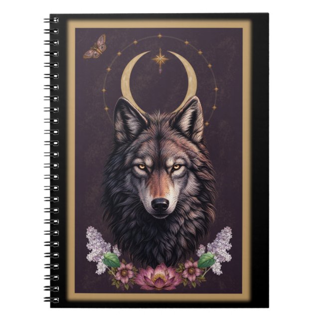 Lobo Místico - Cuaderno Botánico y Celestial (Frente)
