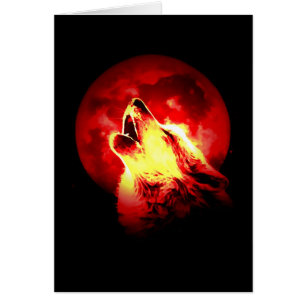 Lobo que grita en la noche roja