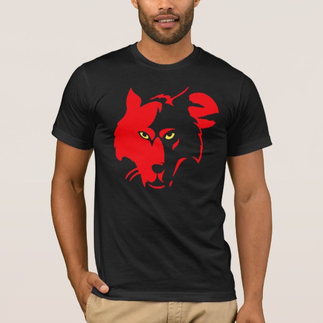 Lobo rojo en camiseta negra (Anverso)