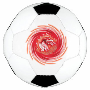 Lobo Salvaje Haciendo girar balón de fútbol blanco