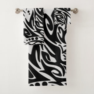 Lobo Tribal Abstracto Negro y Gris