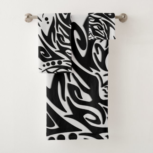 Lobo Tribal Abstracto Negro y Gris (In situ)
