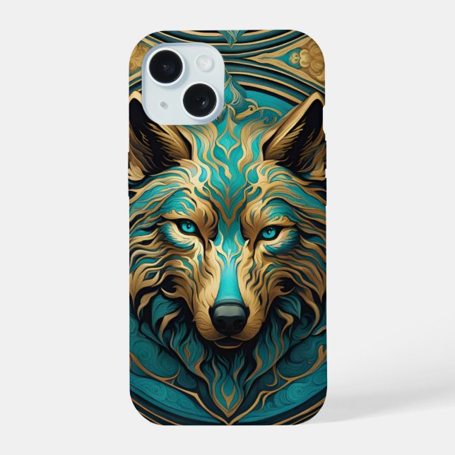 Lobo turquesa y dorado (Reverso )