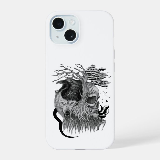 Lobo y Cuervo con Calavera (Reverso )