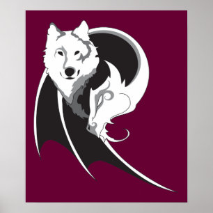 Lobo y impresión del dragón