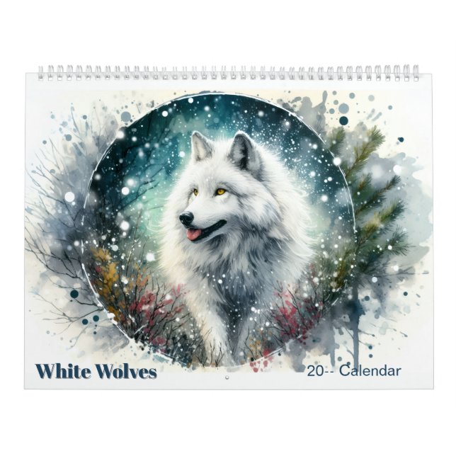 Lobos Blancos Calendario de Bosque del Norte Nevad (Tapa)