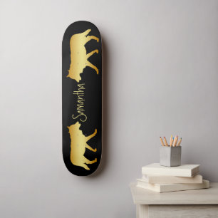Lobos de oro del Skateboard negro personalizados