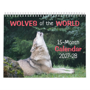 Lobos del Mundo Calendario 15 Meses 2027-28