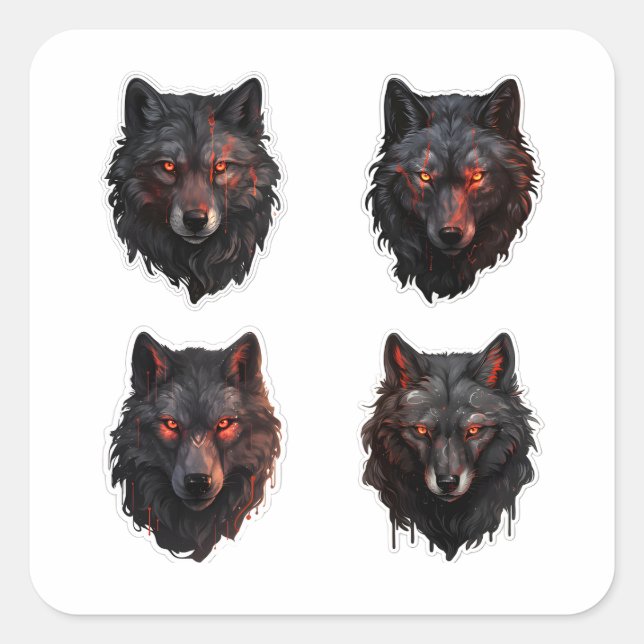 Lobos dispararon el paquete de ojos de pegatinas (Anverso)