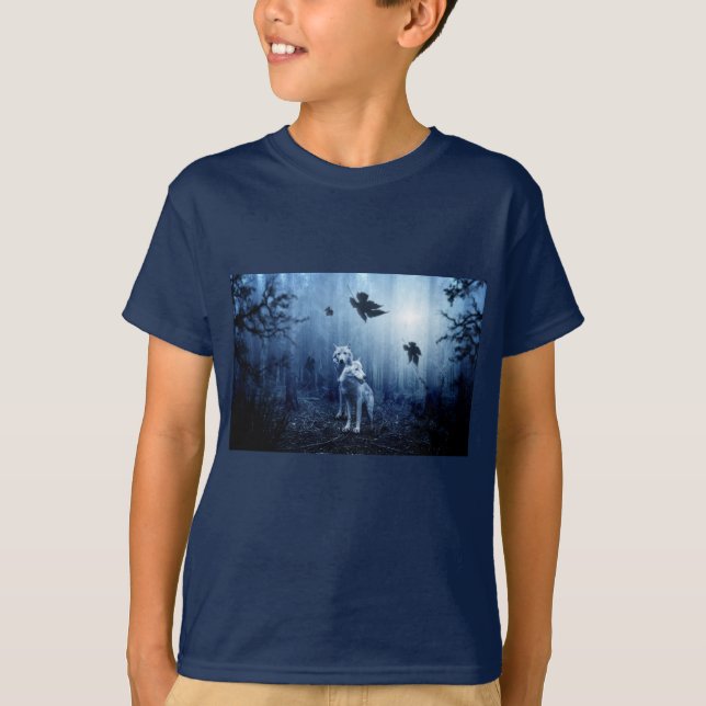lobos en la camiseta del bosque (Anverso)