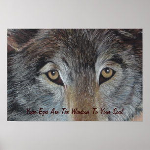 lobos ojos arte de vida salvaje pintura con esloga