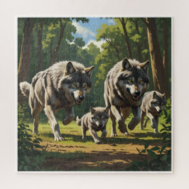 Lobos y Cachorros - Rompecabezas de Animales
