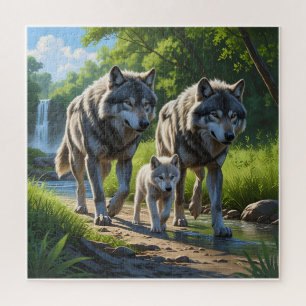 Lobos y Cachorros - Rompecabezas de Animales