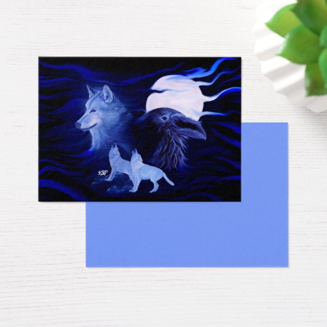 Lobos y Raven con luna llena (Escritorio)