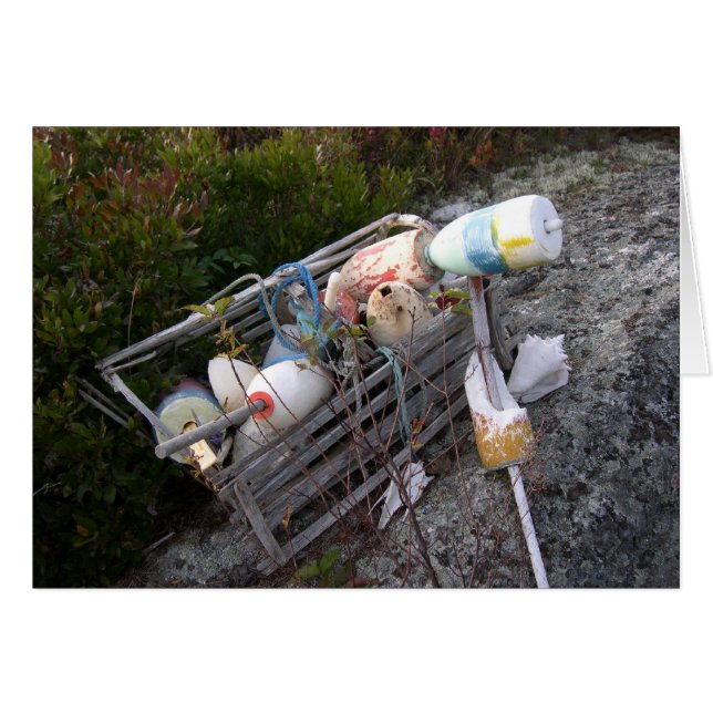 Lobster pot y bobbers, Maine, EE.UU. (Anverso (Horizontal))