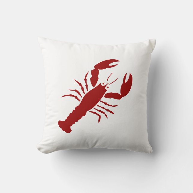 LOBSTER rojo sobre almohada blanca (Anverso)