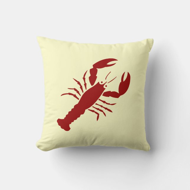 LOBSTER rojo sobre almohada blanca (Anverso)
