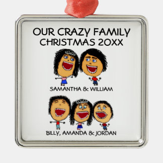 Loca familia de cinco ornamentos Personalizados