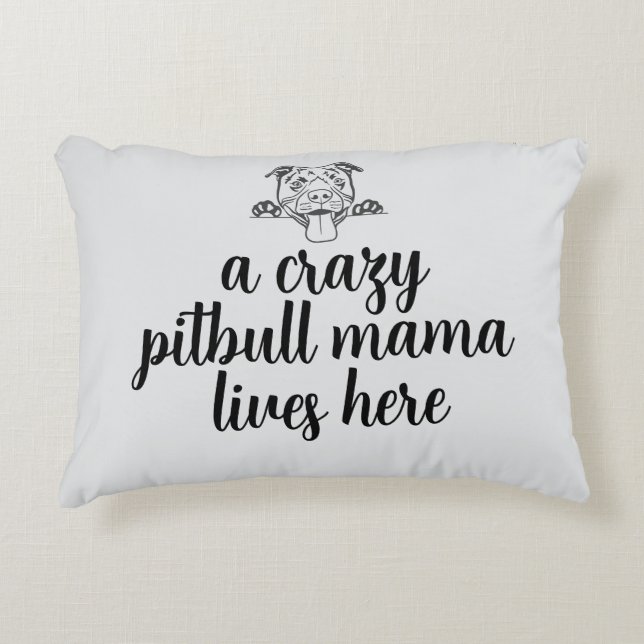 loca mamá pitbull - Almohada de acento (Anverso)