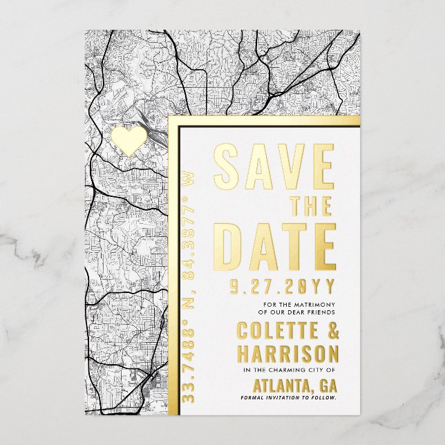 Localizador de Amor de Atlanta | Boda - Tarjeta de (Anverso)