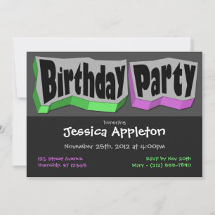 Locas invitaciones a la fiesta de cumpleaños verde