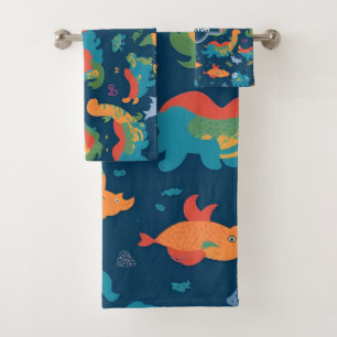 Loch Ness Monster Rainbow Colorful Pattern