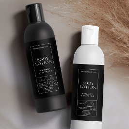 Loción negra moderna 8 Etiqueta de frasco cosmétic