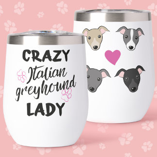 Loco Greyhound italiano Lady Perro Lover Gracioso