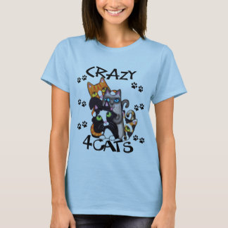 Loco para la camiseta de las señoras de los gatos