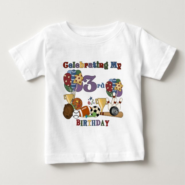 Loco para los deportes Tercer cumpleaños camisetas (Anverso)