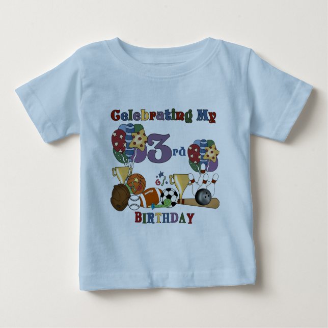 Loco para los deportes Tercer cumpleaños camisetas (Anverso)